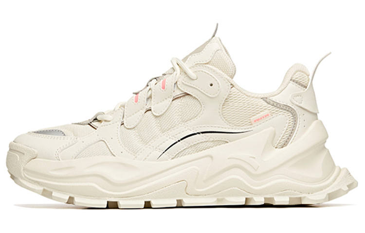 ANTA Hot Chunky Sneakers Women's Low Top Light Beige White
