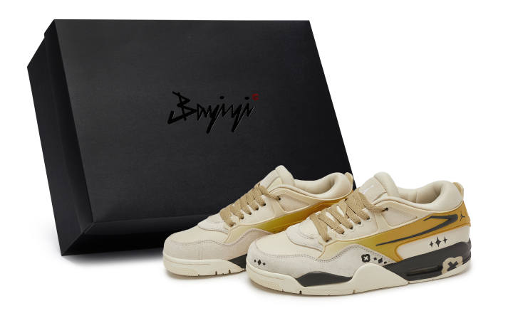 Jordan Jordan Air Jordan 4 811 Manufacturing, Butter Honey, Special Shoe Box Abrasion Resistant Low top