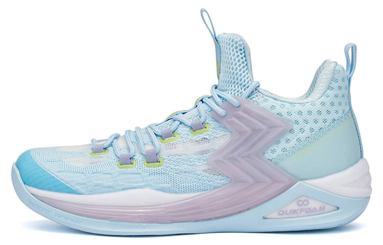 361° Big3 2.0 Slip Resistant Abrasion Resistant Mid top Performance Basketball Shoes Men's Glacier Blue