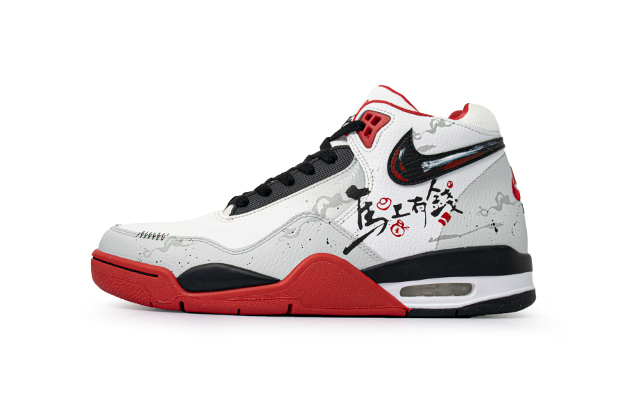 Nike Nike Flight Legacy Mid top Vintage Basketball Shoes Unisex Red White