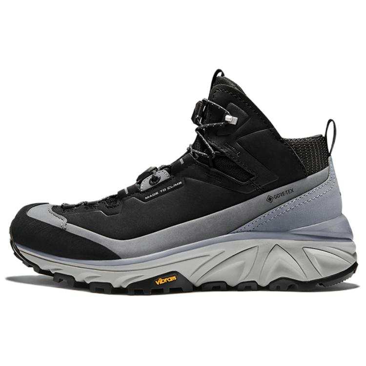 KAILAS Textile, Top Grain Cow Leather Slip Resistant Abrasion Resistant Mid top Hiking Shoes Women's Dusty Gray Blue