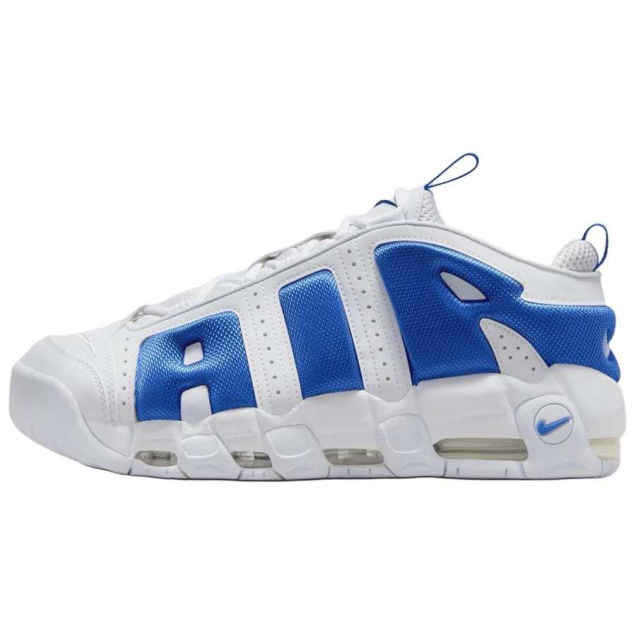 Nike Nike Air More Uptempo Slip Resistant Abrasion Resistant Low top Basketball Shoes Men's White Blue