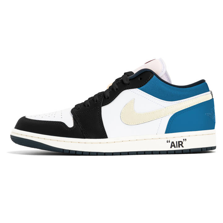Jordan Jordan Air Jordan 1 Basketball Shoes Men's Low Top Black White Blue