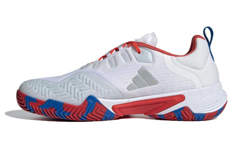 Adidas Adidas Barricade Cushioning Abrasion Resistant Low top Tennis Shoes Men's White Red
