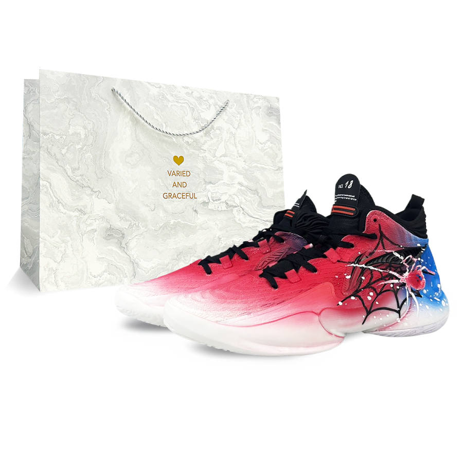 Li-Ning Li Ning YuShuai 18 Cushioning Slip Resistant Abrasion Resistant Mid top Basketball Shoes Men's White Red