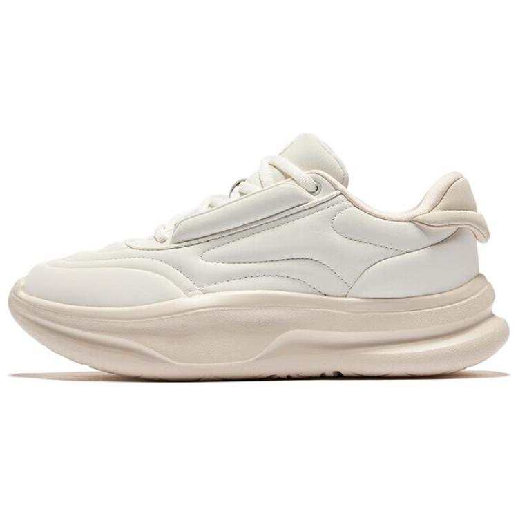 Erke Slip Resistant, Abrasion Resistant, Lightweight Low top Chunky Sneakers Women's White Beige