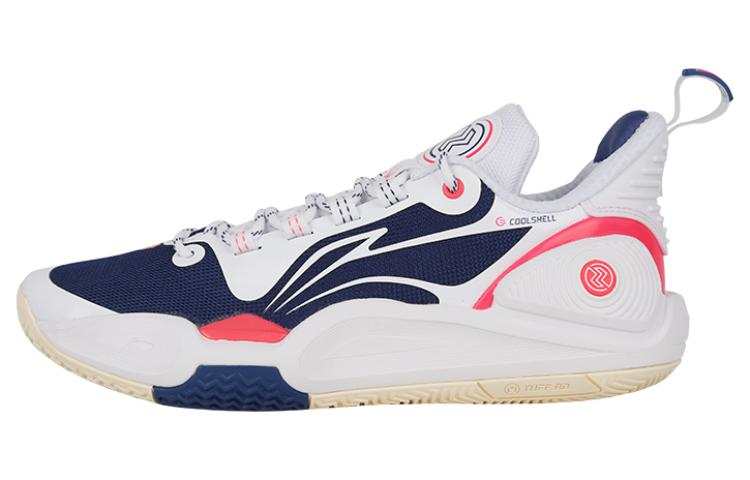 Li-Ning Li Ning Speed 9 Comfortable Cushioning Slip Resistant Abrasion Resistant Low top Basketball Shoes Men's Blue White