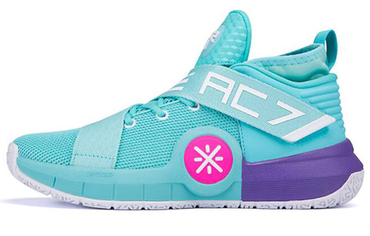 Li-Ning Li Ning All City 7 Way Of Wade All City 7 Non slip Lightweight Mid top Basketball Shoes Men's South Beach, Green Purple