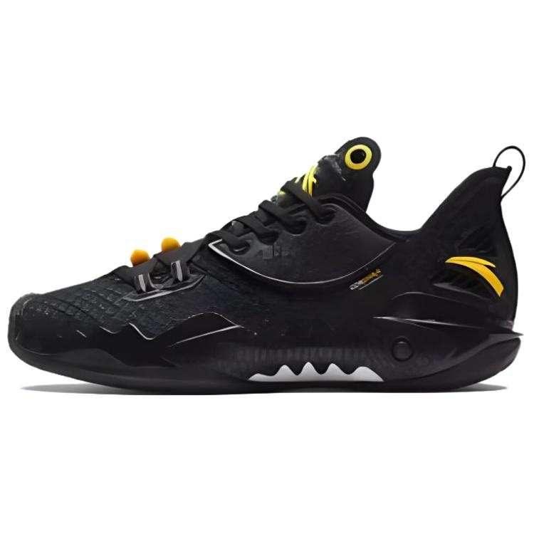 Anta Shock Wave 5 Cushioning Breathable Low top Basketball Shoes Men's Black