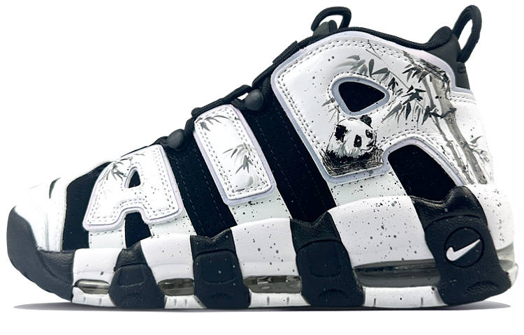 Nike Nike Air More Uptempo Mid top Vintage Basketball Shoes Unisex Black White