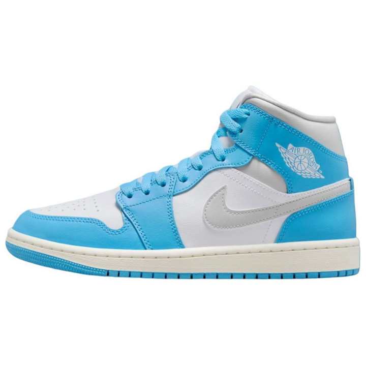 Jordan Jordan 1 Mid Dark Powder Blue White Sail Neutral Grey Women's