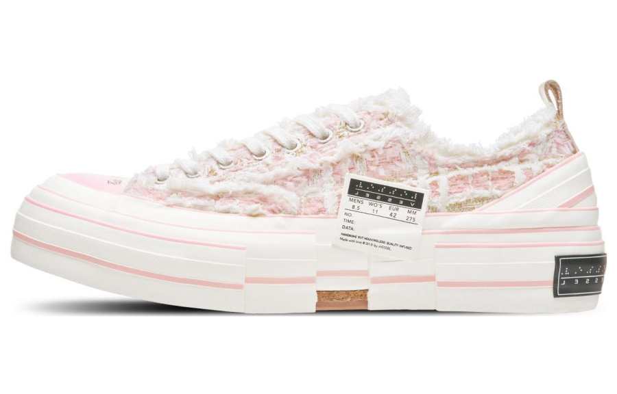 XVESSEL Low top Canvas Shoes Unisex White Pink