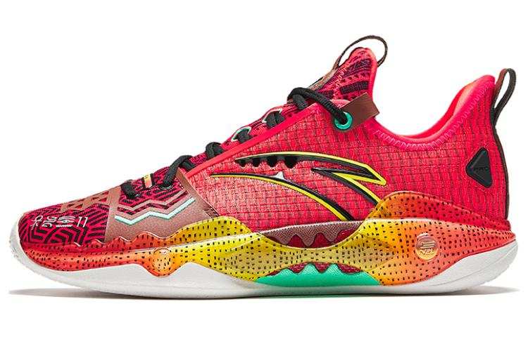 Anta Shock Wave 5 Pro Strength Cushioning, Wear Resistant Low top Basketball Shoes Men's Red