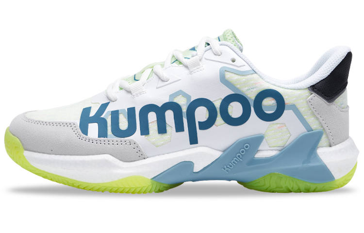 KUMPOO Yufeng Textile, TPU Cushioning Slip Resistant Coverage Support Balance Low top Badminton Shoes Unisex Gray Blue