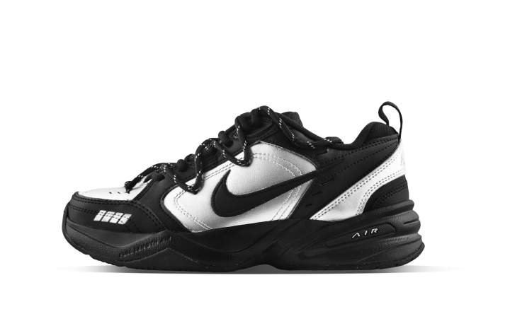 Nike Nike Air Monarch 4 Slip Resistant, Abrasion Resistant, Lightweight Low top Chunky Sneakers Unisex Black Silver