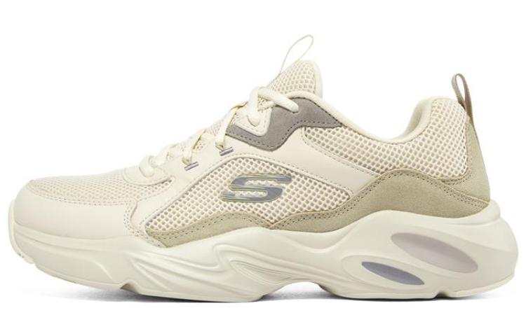 Skechers Stamina Airy Mesh, Leather Low top Chunky Sneakers Men's Ivory
