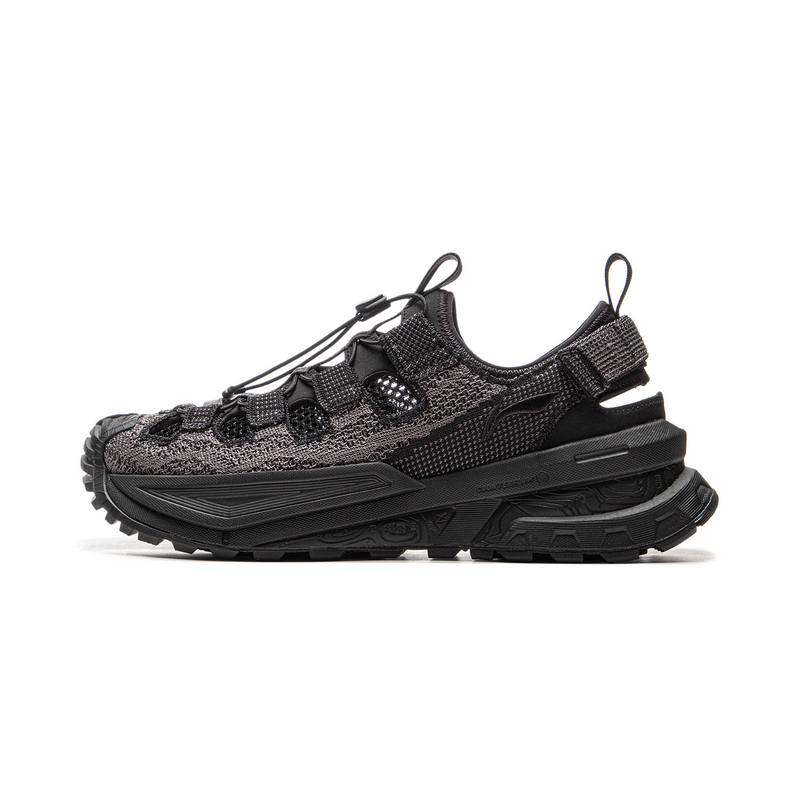 Li-Ning Li Ning Outdoor CF Tracing, Wenchuan Slip Resistant, Abrasion Resistant, Rebound Low top Hiking Shoes Unisex Black Gray