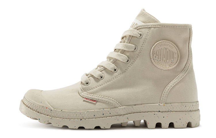 Palladium Pampa Hi Icecream Trendy Slip Resistant Abrasion Resistant High top Canvas Shoes Unisex Beige