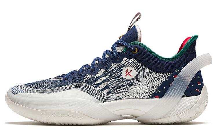 Anta Three point Rain1.0 Nitrogen Technology Cushioning, Wear Resistant Low top Basketball Shoes Men's Blue White