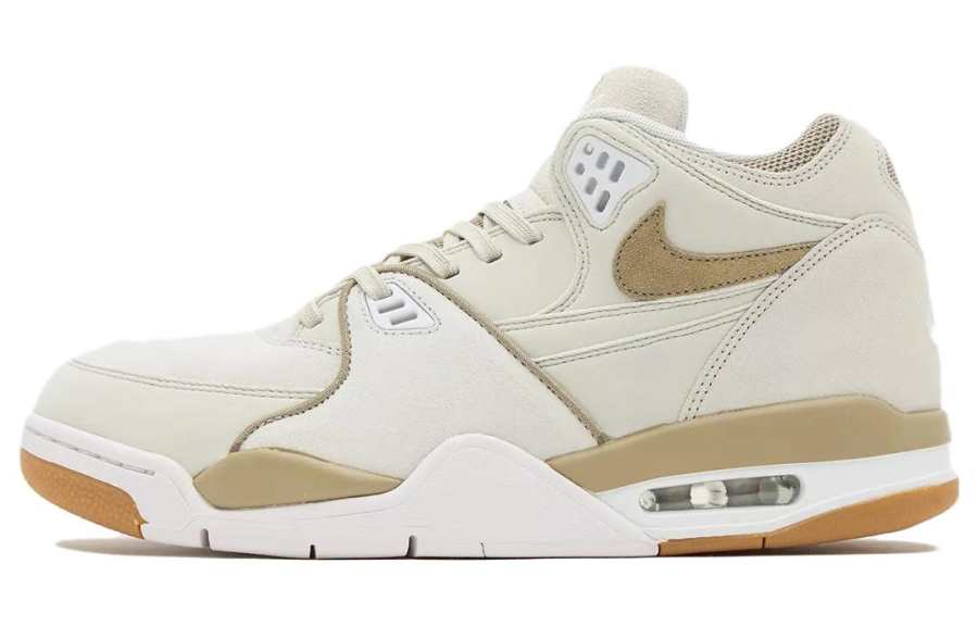 Nike Nike Air Flight 89 Comfortable Slip Resistant Mid top Basketball Shoes Men's Beige