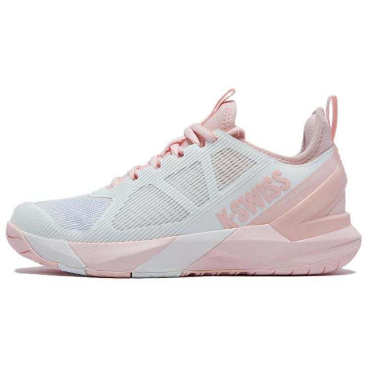 K·SWISS Textile, Synthetic Leather Abrasion Resistant Low top Tennis Shoes Women's White Pink