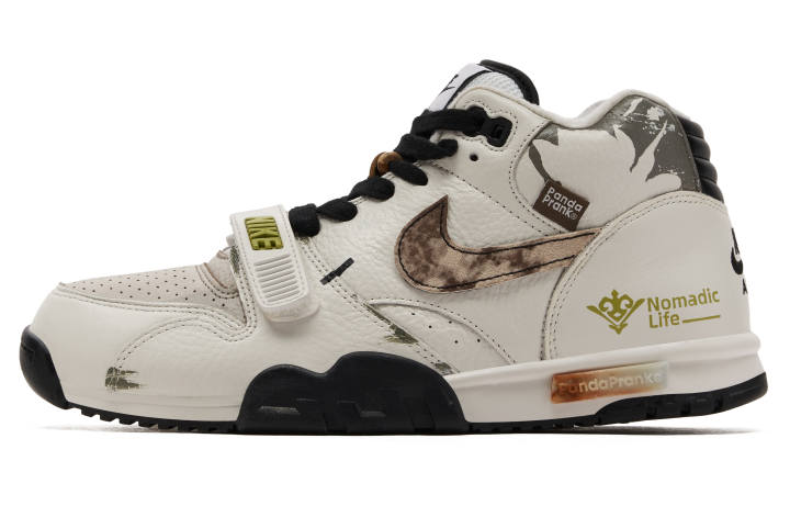 Nike Nike Air Trainer 1 Slip Resistant Abrasion Resistant Mid top Training Shoes Men's Beige Black