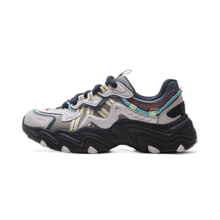 Li-Ning Li Ning Cat Paw Lite 2 Slip Resistant, Abrasion Resistant, Height Increasing Low top Chunky Sneakers Women's Gray Black