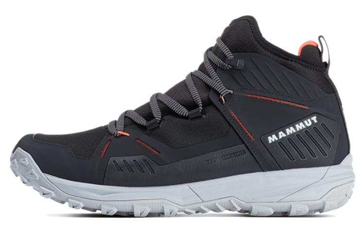 MAMMUT Saentis Slip Resistant, Abrasion Resistant, Waterproof Mid top Hiking Shoes Men's Black Orange