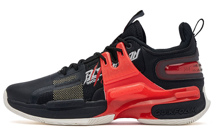 361° Restraint 2 Abrasion Resistant Slip Resistant Low top Performance Basketball Shoes Men's Black Red
