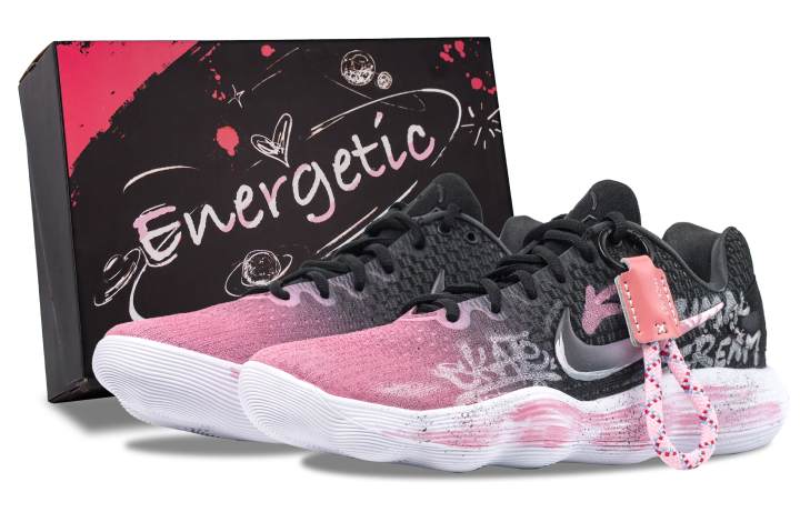 Nike Nike Hyperdunk 2017 Dreamy Realm Mesh Abrasion Resistant Low top Basketball Shoes Men's Black Pink