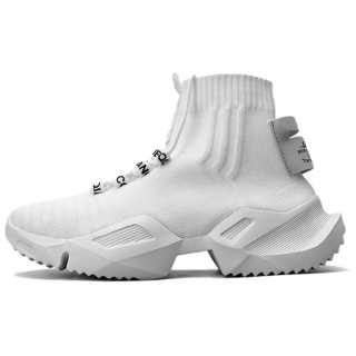 BIANSULONG Cushioning Slip Resistant Abrasion Resistant High top Chunky Sneakers Men's White
