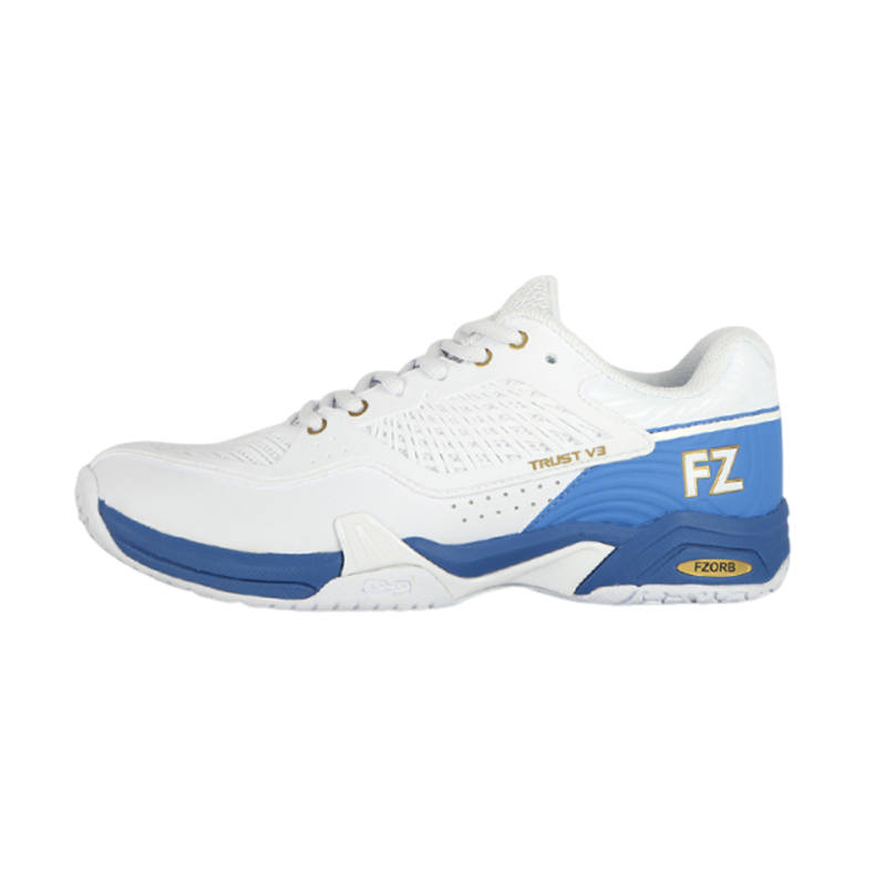 FZ FORZA Victor x FZ FORZA Cushioning Slip Resistant Breathable Low top Badminton Shoes Men's White Royal Blue