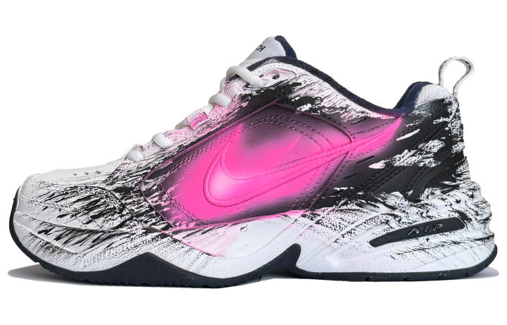 Nike Nike Air Monarch 4 Cushioning Height Increasing Low top Chunky Sneakers Unisex Black White Pink