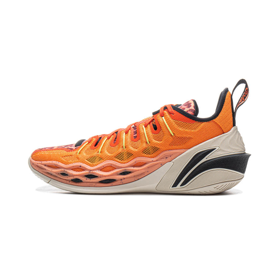 Li-Ning Li Ning Buckets Cushioning Slip Resistant Breathable Low top Basketball Shoes Men's Sun Orange