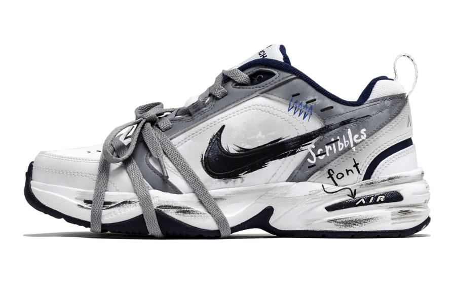 Nike Nike Air Monarch 4 Black Hole Product, Corrosion Era Slip Resistant Abrasion Resistant Low top Chunky Sneakers Unisex