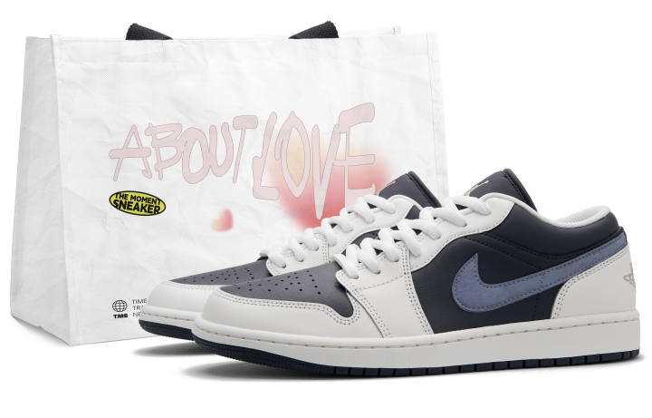 Jordan Jordan Air Jordan 1 Blue Waterfall Low top Training Shoes Men's Black White Blue