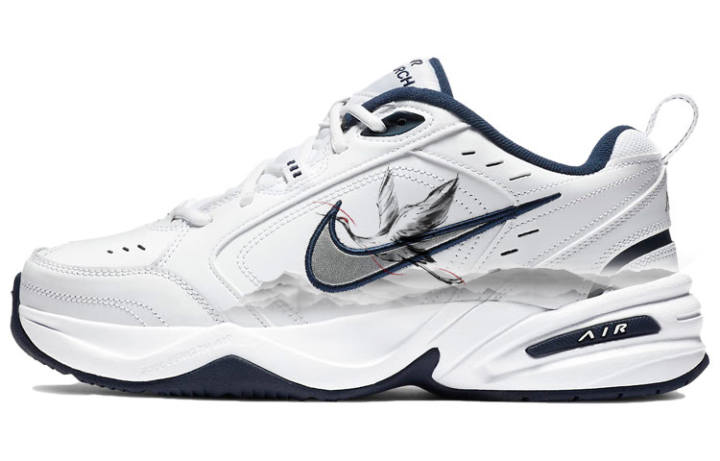 Nike Nike Air Monarch 4 PU Leather Low top Chunky Sneakers Unisex Black White