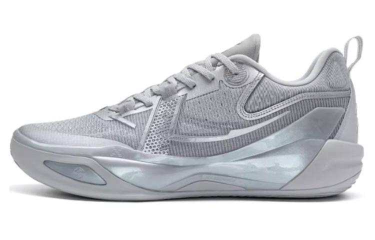 XTEP Serpent Strike Abrasion Resistant Breathable Low top Basketball Shoes Men's Silver Gray