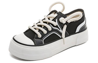 HUANQIU Abrasion Resistant Lightweight Wear resistant And Lightweight Low top Canvas Shoes Women's Black