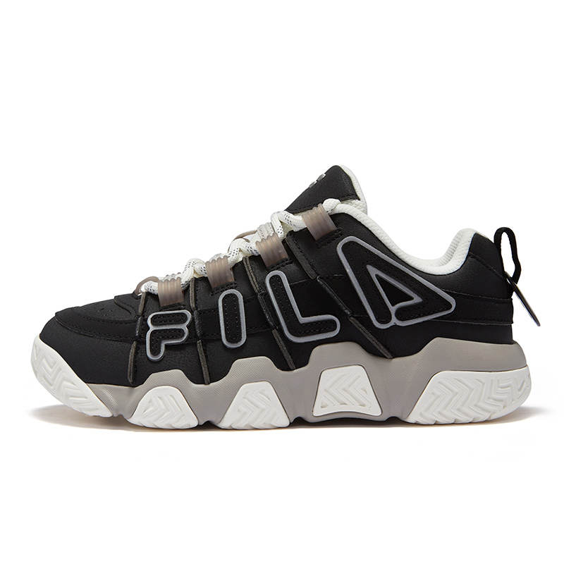 FILA FUSION BUSTER Puffy Shoes Low top Vintage Basketball Shoes Women's Black/Snow