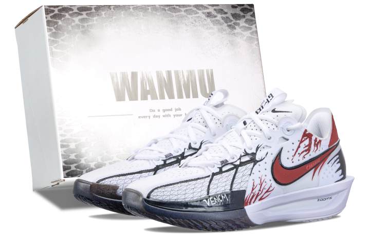 Nike Nike G.T. Cut 3 Symbiotic Community Cushioning Support Rebound Low top Basketball Shoes Unisex Black White Red