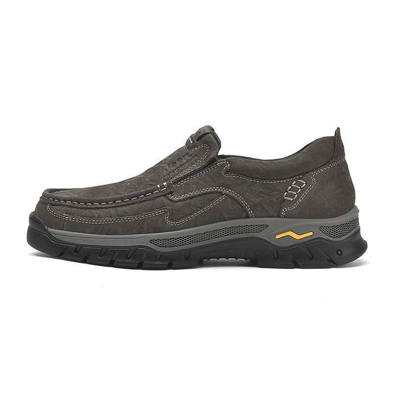 Jeep Top Grain Cow Leather Low top Mountaineering Hiking Shoes Men's
