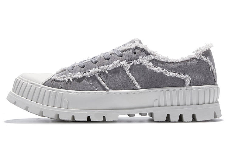 Palladium Pallashock Mid Organic Canvas Shoes Unisex Low Top Medium Gray/Ivory