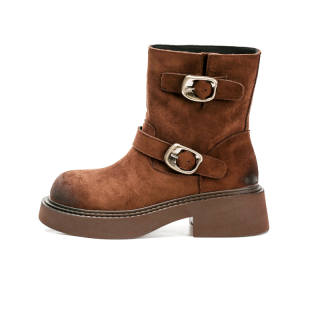 ZUNER Thermal Abrasion Resistant Slip Resistant Short Mid Calf Snow Boots Women's Brown