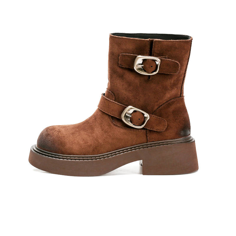ZUNER Thermal Abrasion Resistant Slip Resistant Short Mid Calf Snow Boots Women's Brown