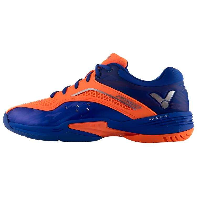 VICTOR Cushioning Abrasion Resistant Breathable Low top Badminton Shoes Unisex Blue Orange