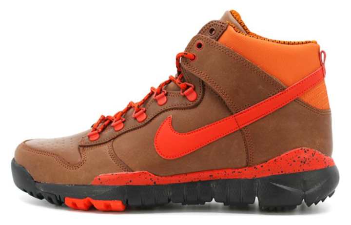 Nike Nike Dunk Cushioning Slip Resistant Abrasion Resistant High top Casual Shoes Men's Red Brown