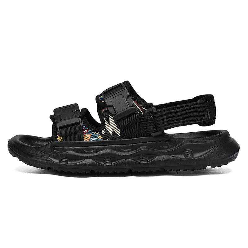 BAOZAOGONGYANG Beach Sandals Men's Black/Beige