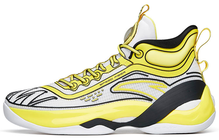 ANTA KT7 Basketball Shoes Men's Mid Top Anta White/Fluorescent Jelly Yellow