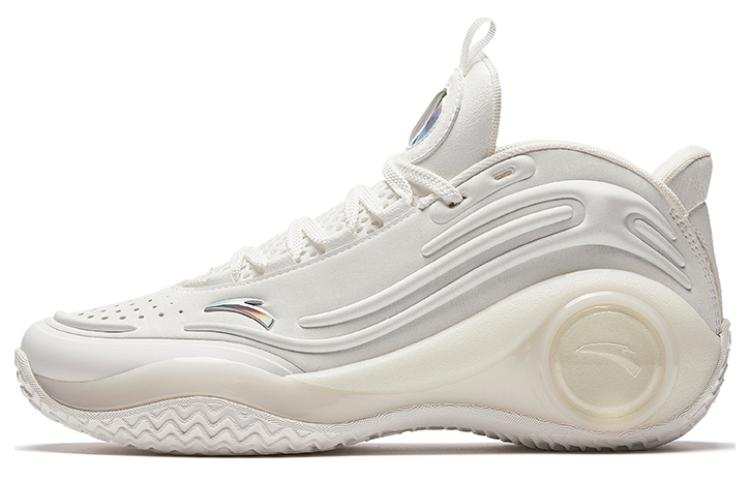 Anta Cement Bubbles 4.0 Cushioning Slip Resistant Abrasion Resistant Breathable Low top Basketball Shoes Men's Beige